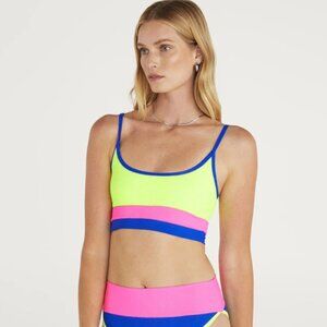 Beach Riot | Eva Bikini Top - Electric Beach Color-Block. Women's Swimwear